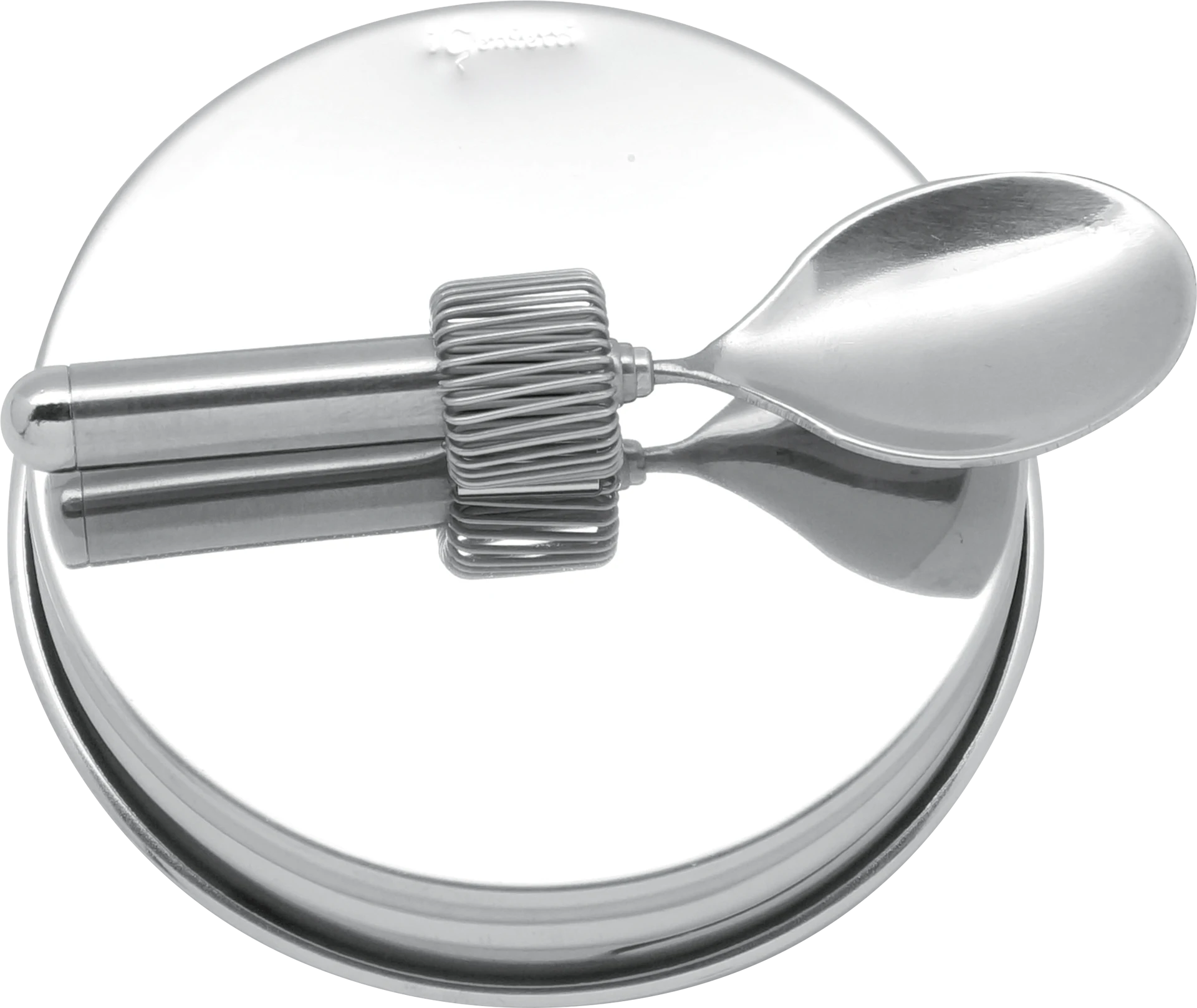 Lid with telescopic spoon