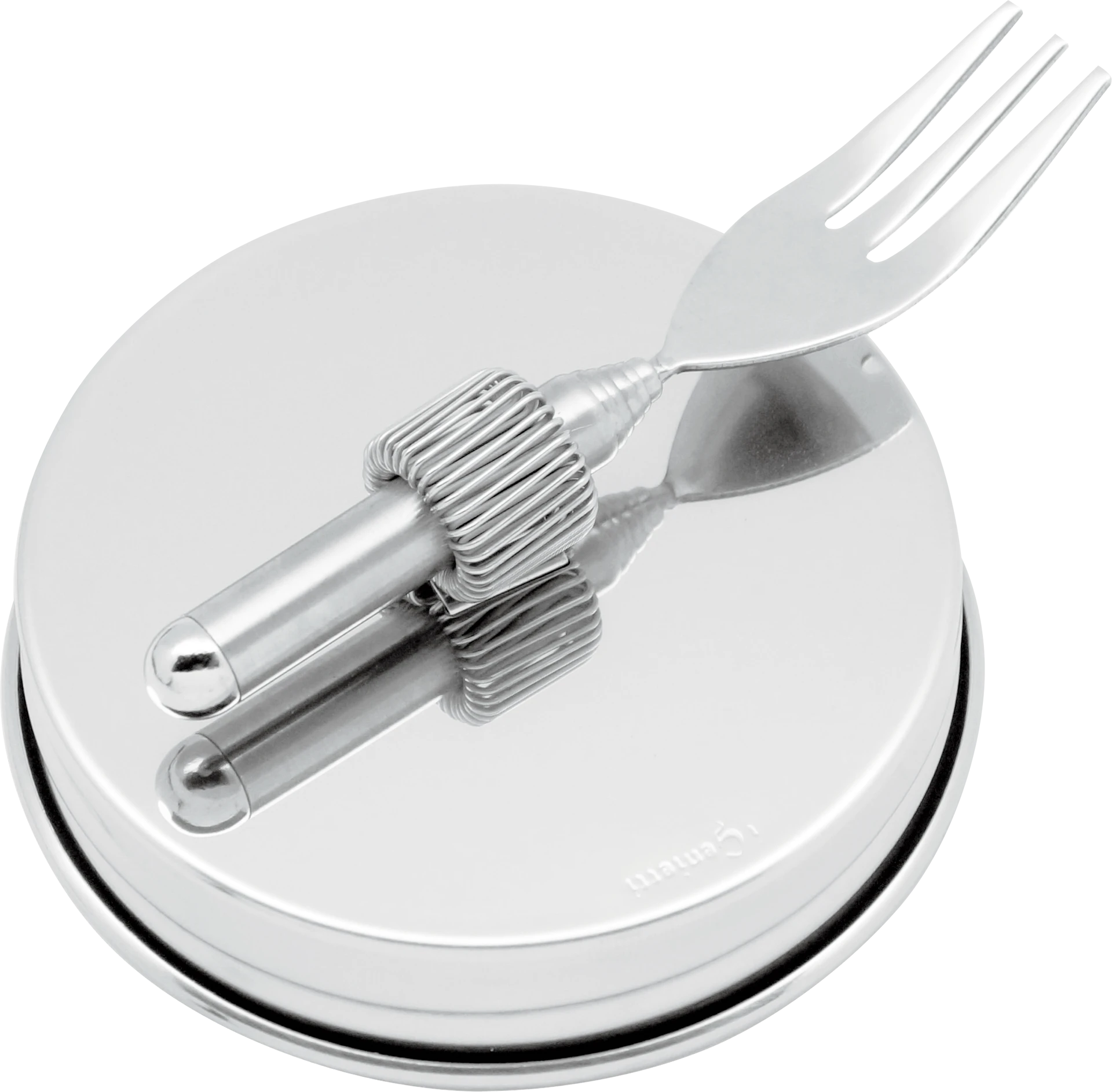 Lid with telescopic fork